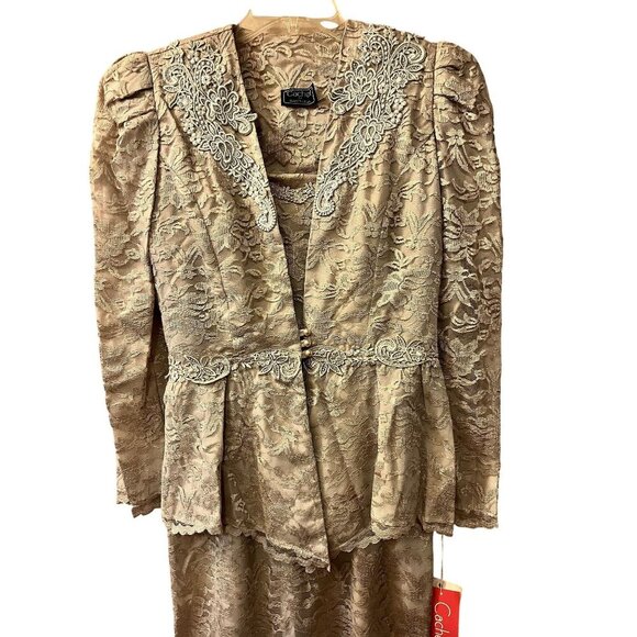 Vintage Cachet Lace Dress with Jacket Bari Protas Size 7/8 NEW with Tag NOS - Picture 1 of 12